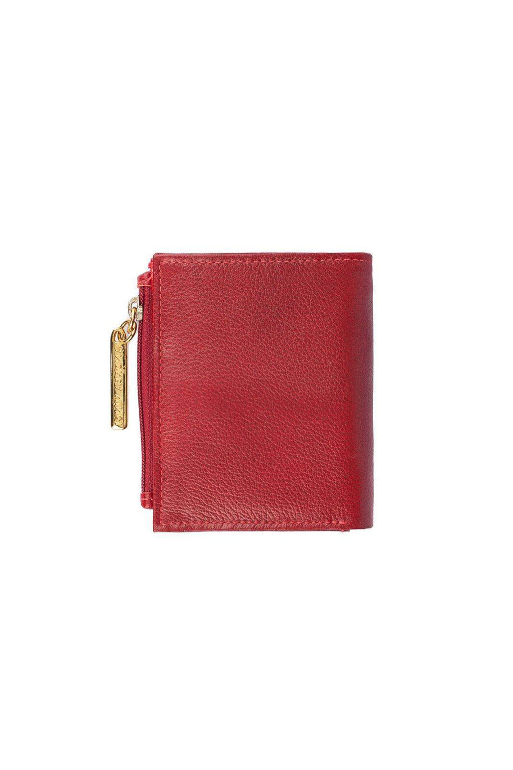 Carteira feminina de couro liso Lilian 11x9,5cm - Enluaze