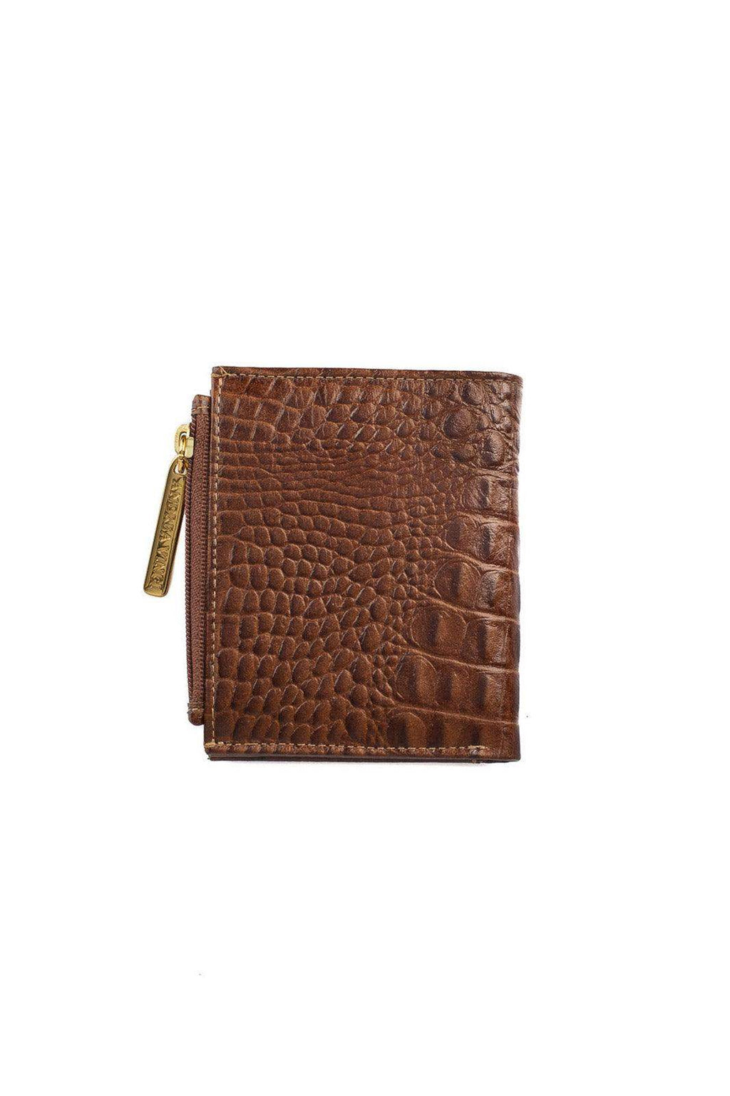 Carteira feminina de couro croco Lilian 11x9,5cm - Enluaze