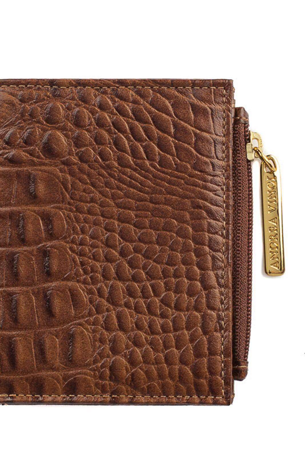 Carteira feminina de couro croco Lilian 11x9,5cm - Enluaze