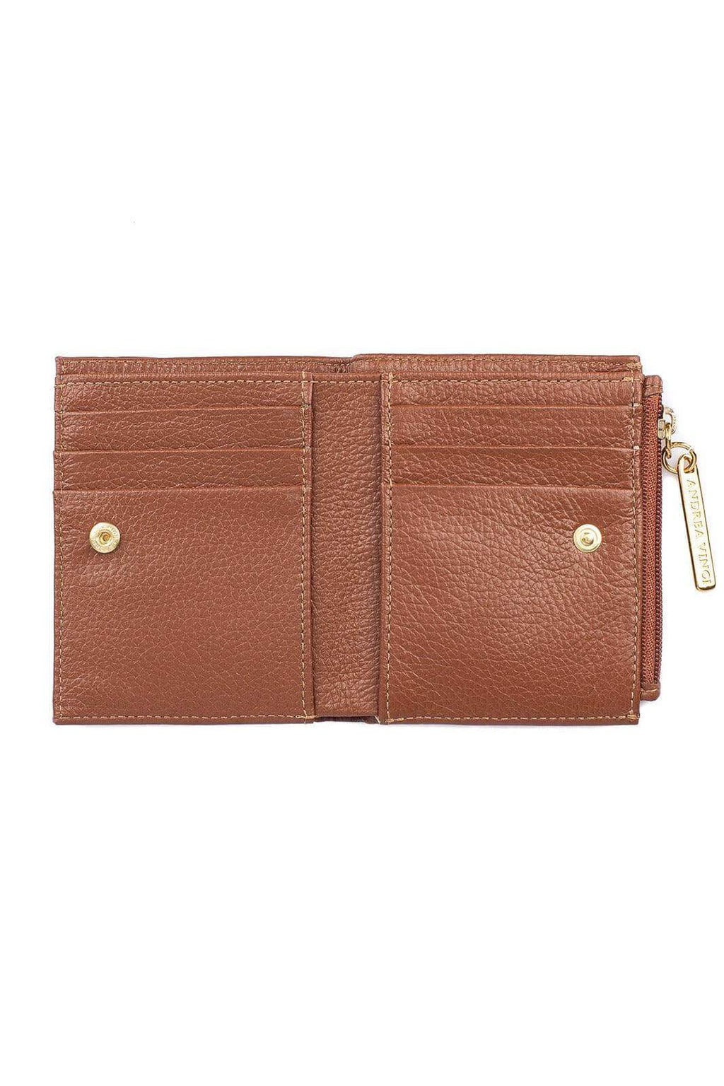 Carteira feminina de couro liso Lilian 11x9,5cm - Enluaze