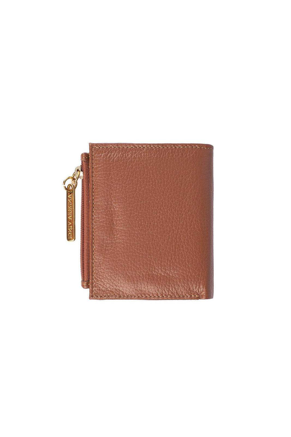 Carteira feminina de couro liso Lilian 11x9,5cm - Enluaze