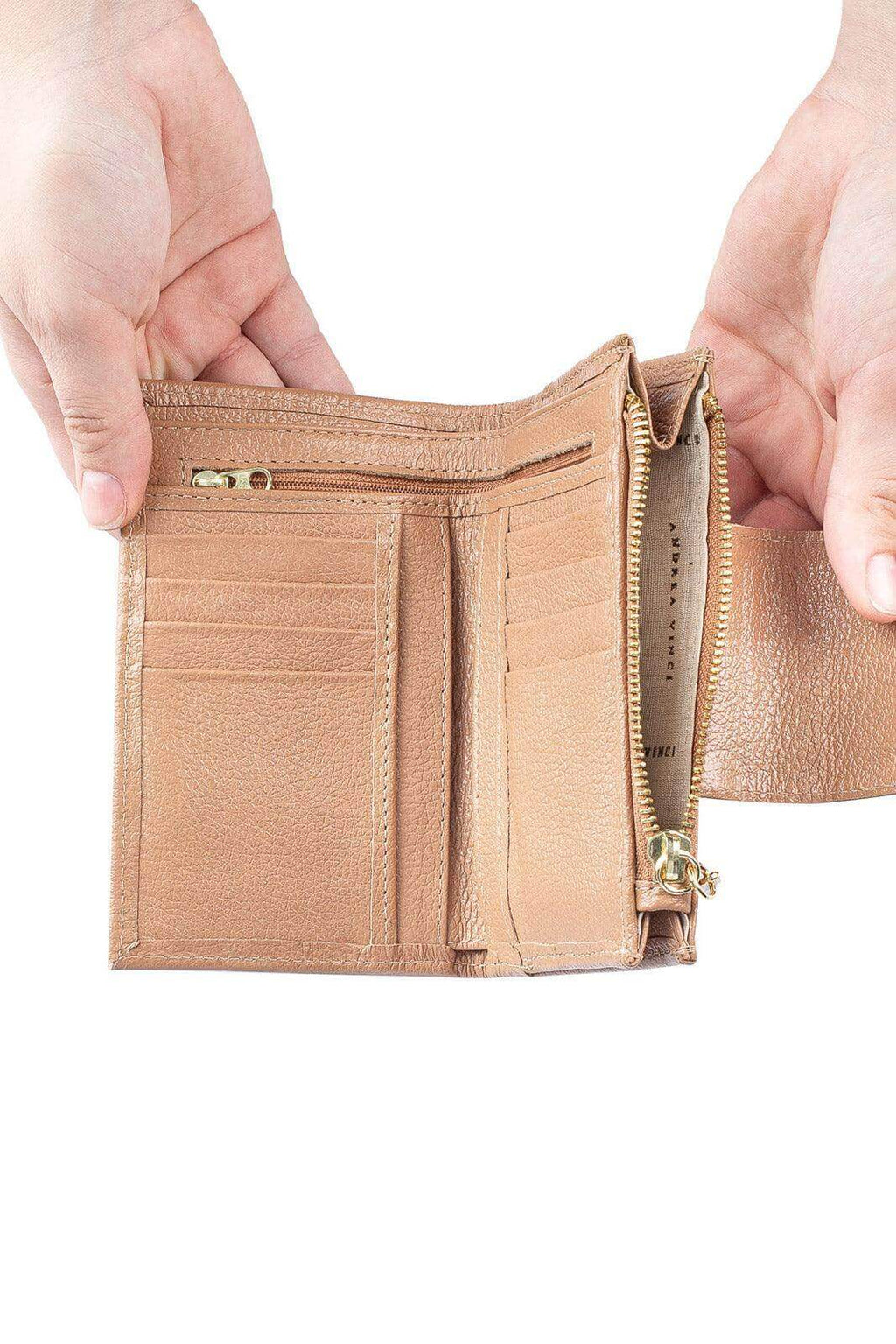 Carteira feminina de couro liso Lanna 10x15,5cm - Enluaze