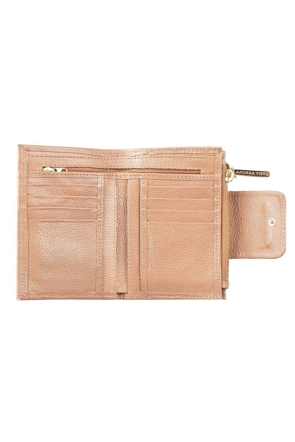 Carteira feminina de couro liso Lanna 10x15,5cm - Enluaze