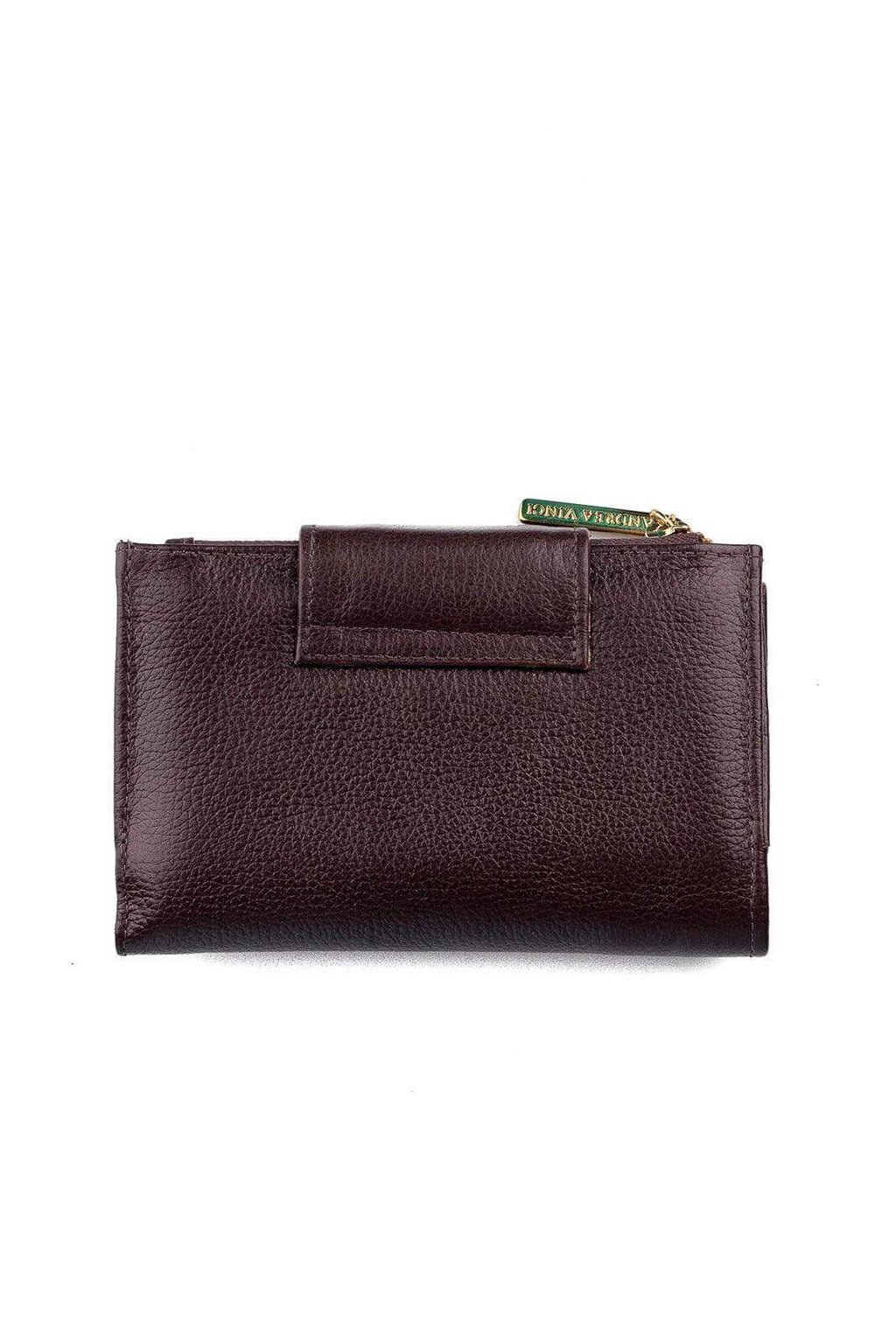 Carteira feminina de couro liso Lanna 10x15,5cm - Enluaze