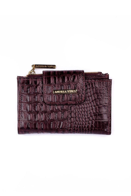 Carteira feminina de couro croco Lanna 10x15,5cm - Enluaze