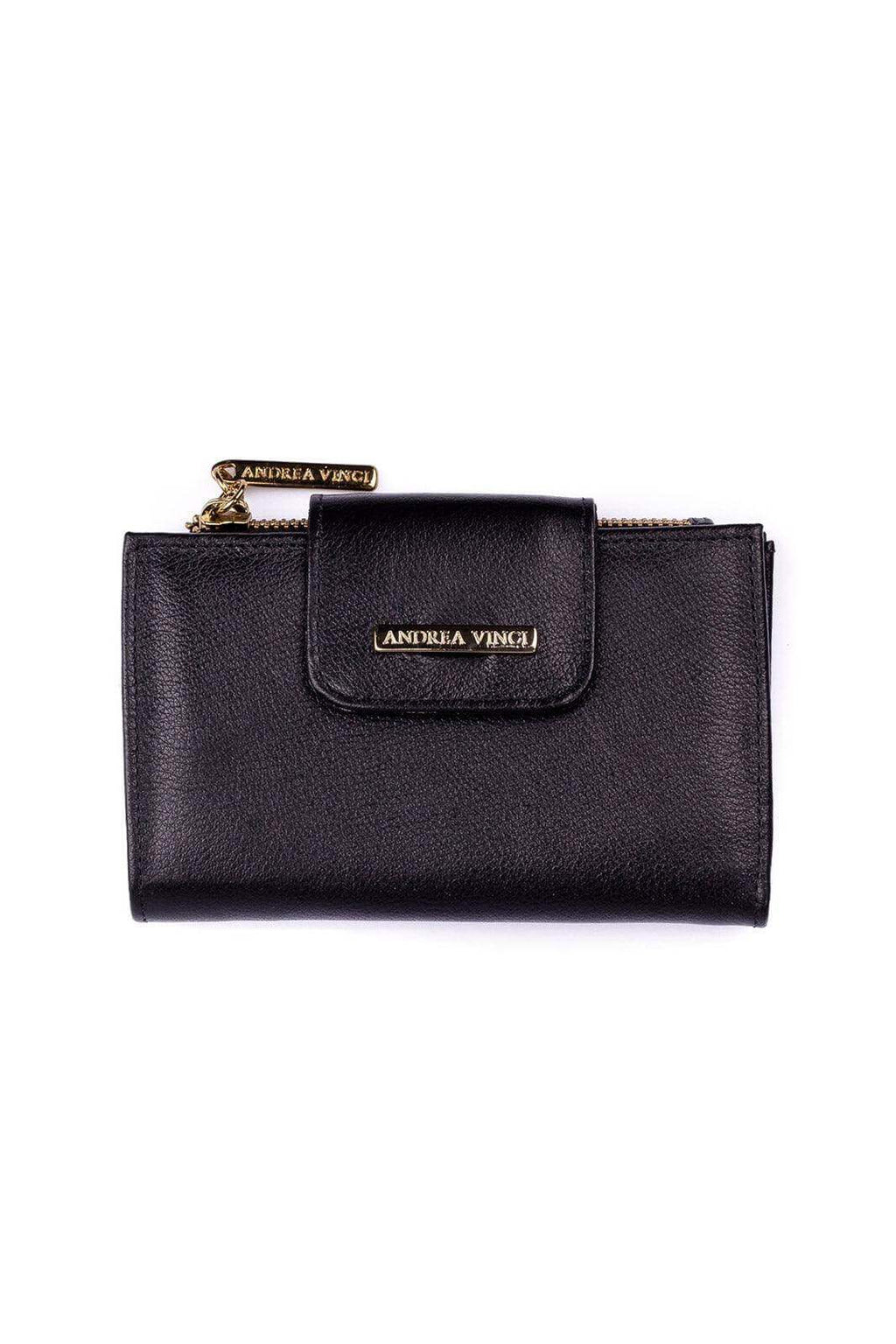 Carteira feminina de couro liso Lanna 10x15,5cm - Enluaze