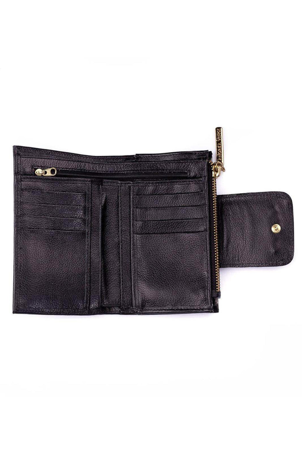 Carteira feminina de couro liso Lanna 10x15,5cm - Enluaze