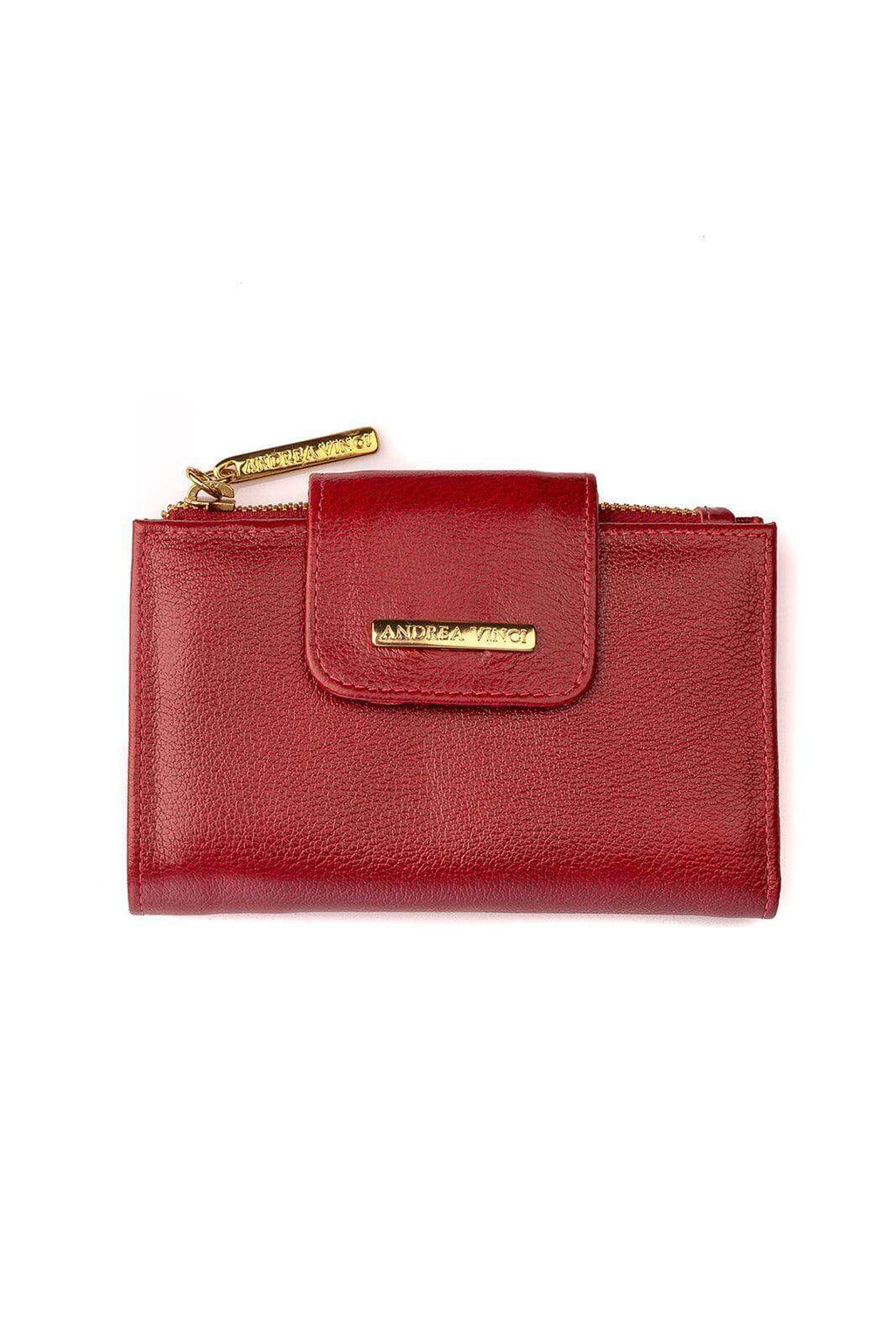 Carteira feminina de couro liso Lanna 10x15,5cm - Enluaze