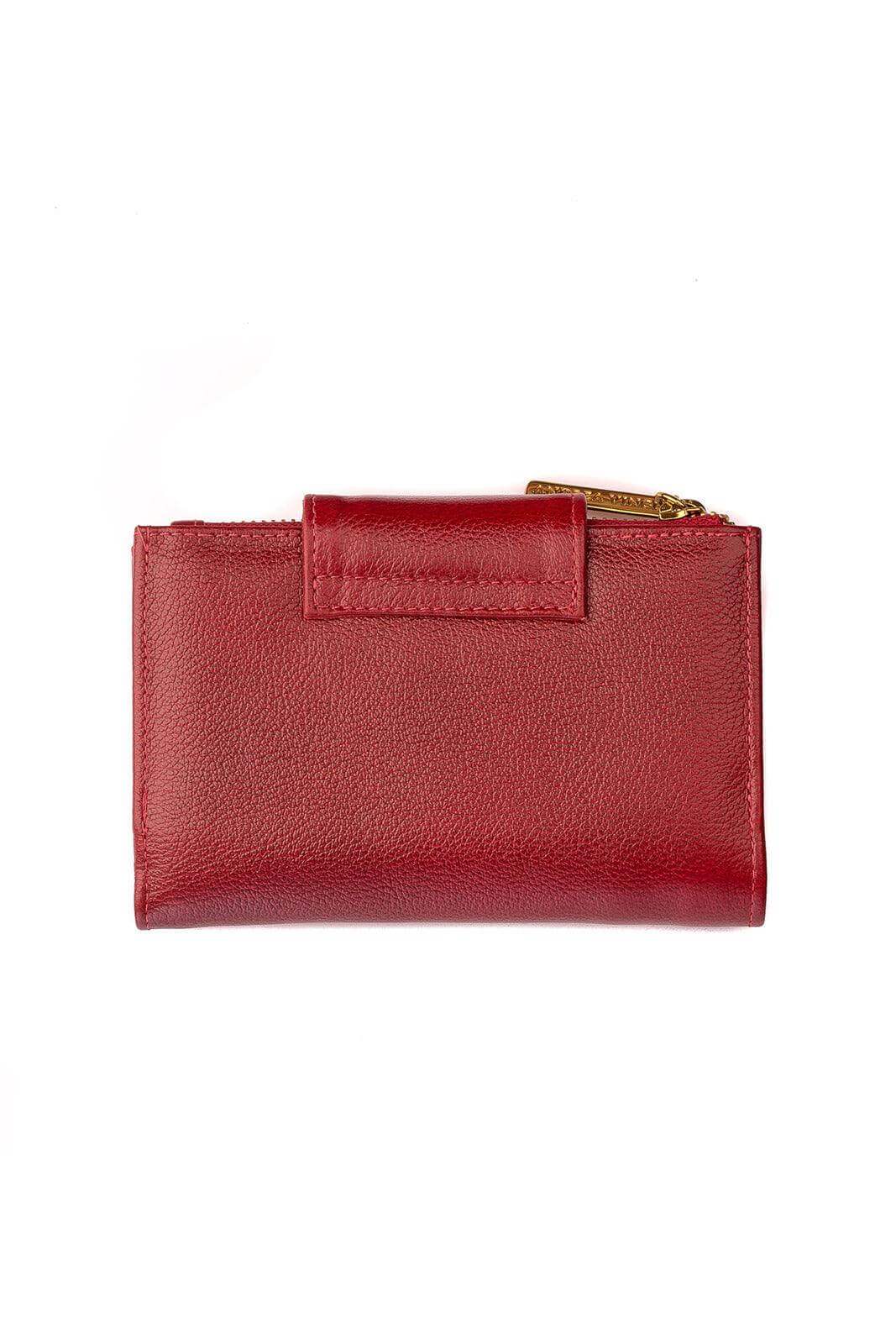 Carteira feminina de couro liso Lanna 10x15,5cm - Enluaze