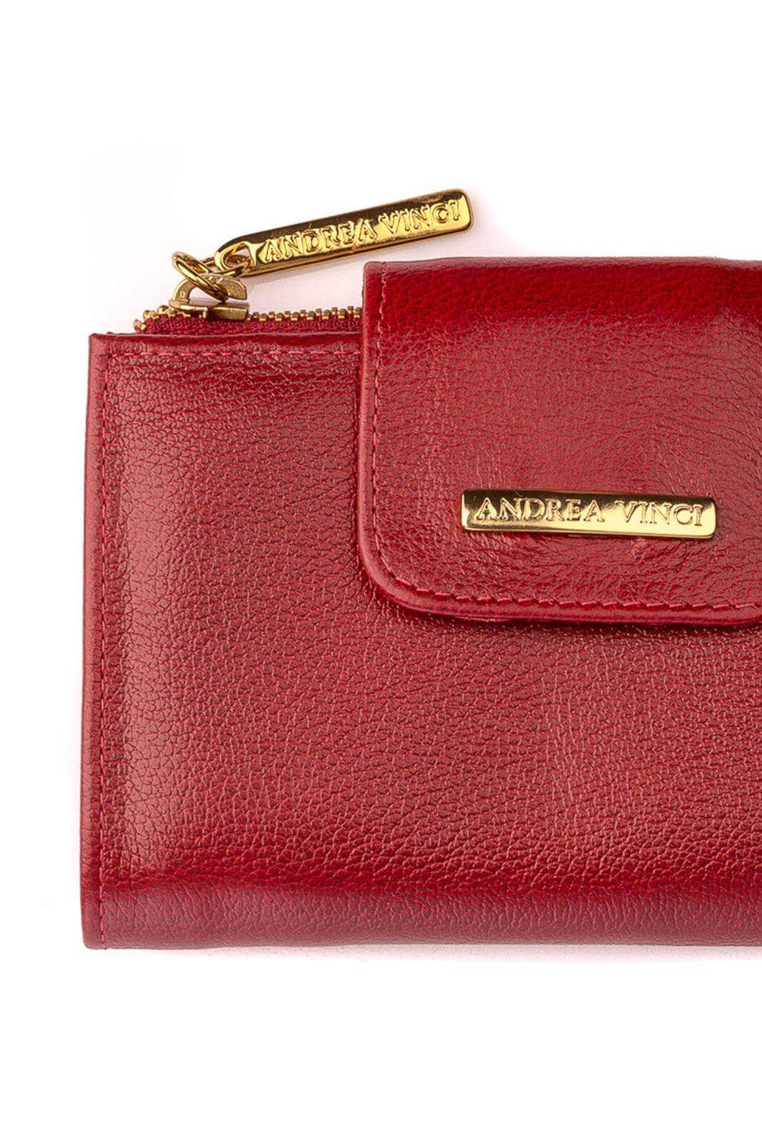 Carteira feminina de couro liso Lanna 10x15,5cm - Enluaze