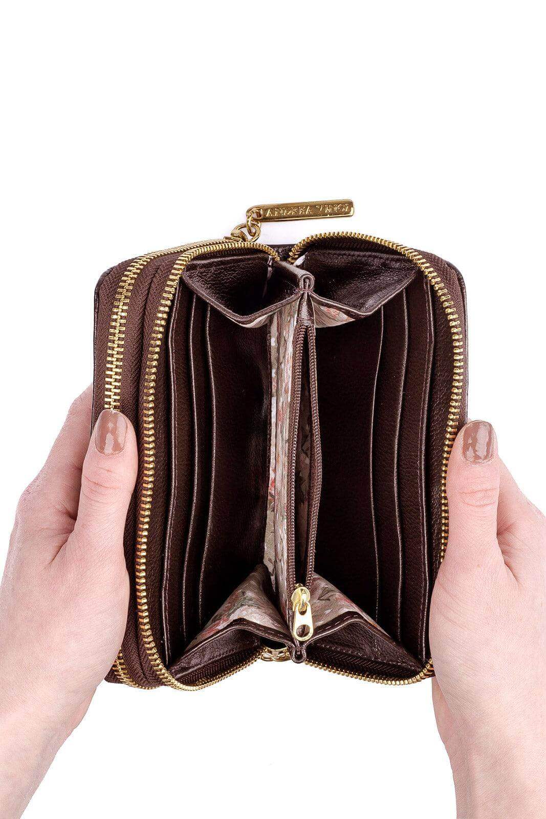 Carteira feminina de couro croco Martina 9,5x15,5cm - Enluaze