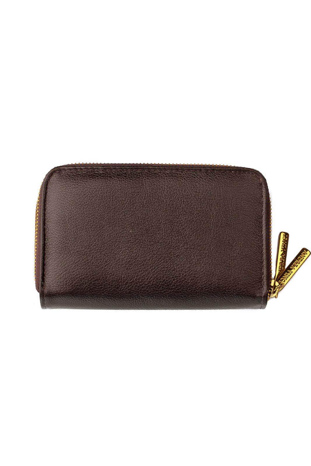 Carteira feminina de couro liso Martina 9,5x15,5cm - Enluaze