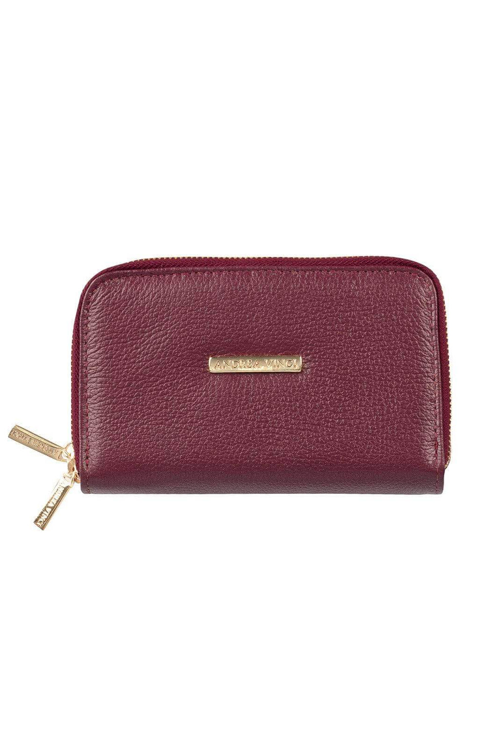 Carteira feminina de couro liso Martina 9,5x15,5cm - Enluaze