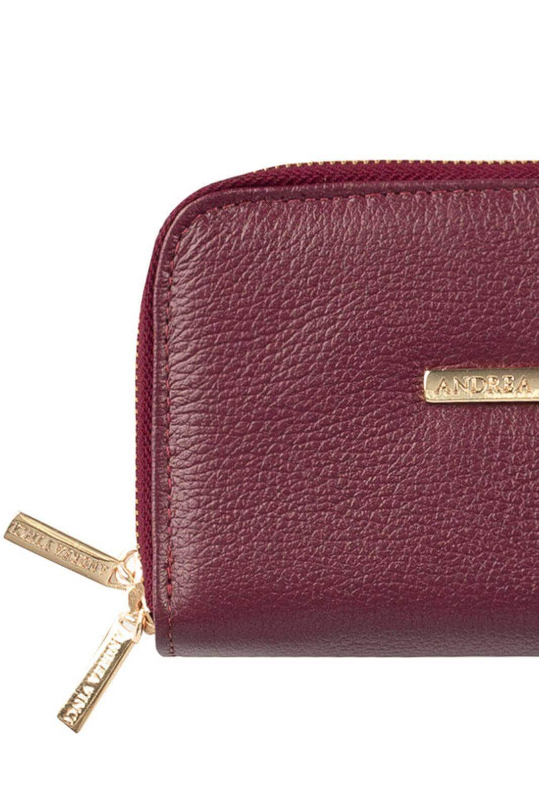 Carteira feminina de couro liso Martina 9,5x15,5cm - Enluaze