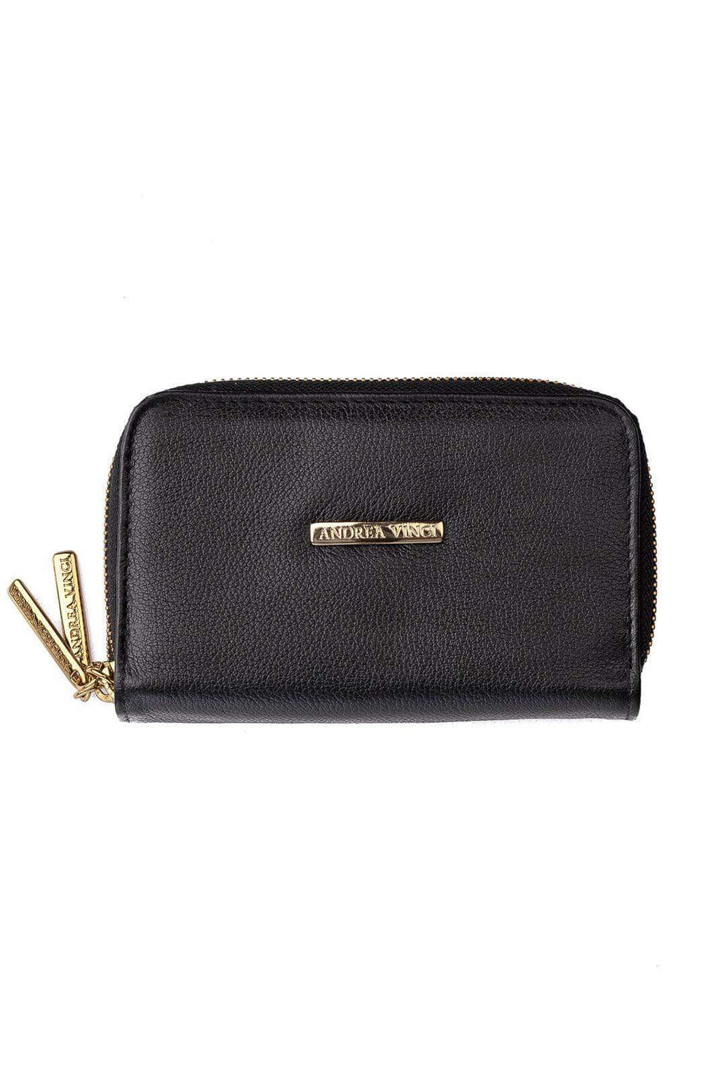 Carteira feminina de couro liso Martina 9,5x15,5cm - Enluaze