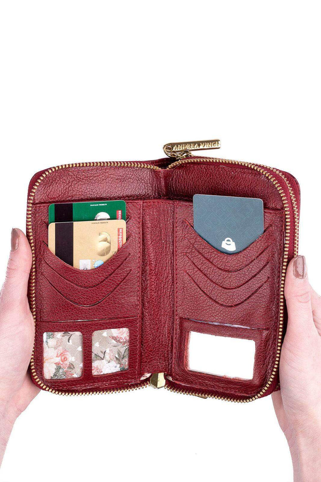 Carteira feminina de couro croco Martina 9,5x15,5cm - Enluaze