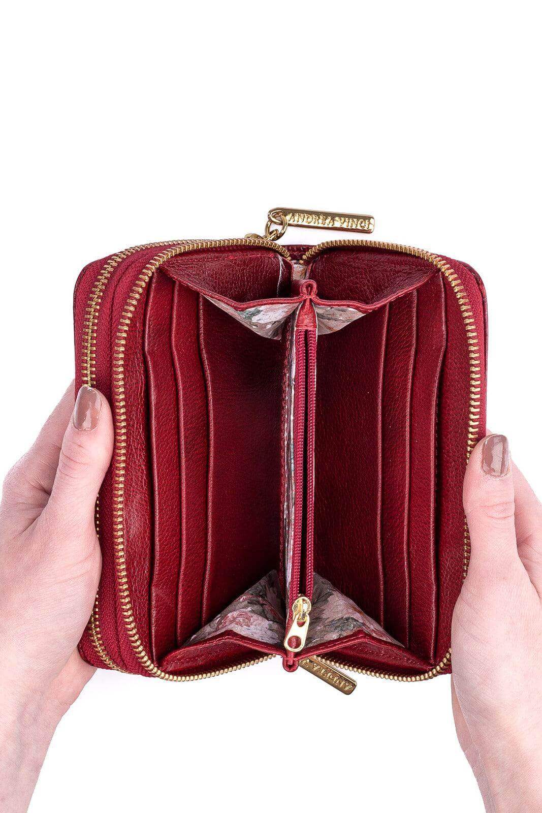 Carteira feminina de couro croco Martina 9,5x15,5cm - Enluaze