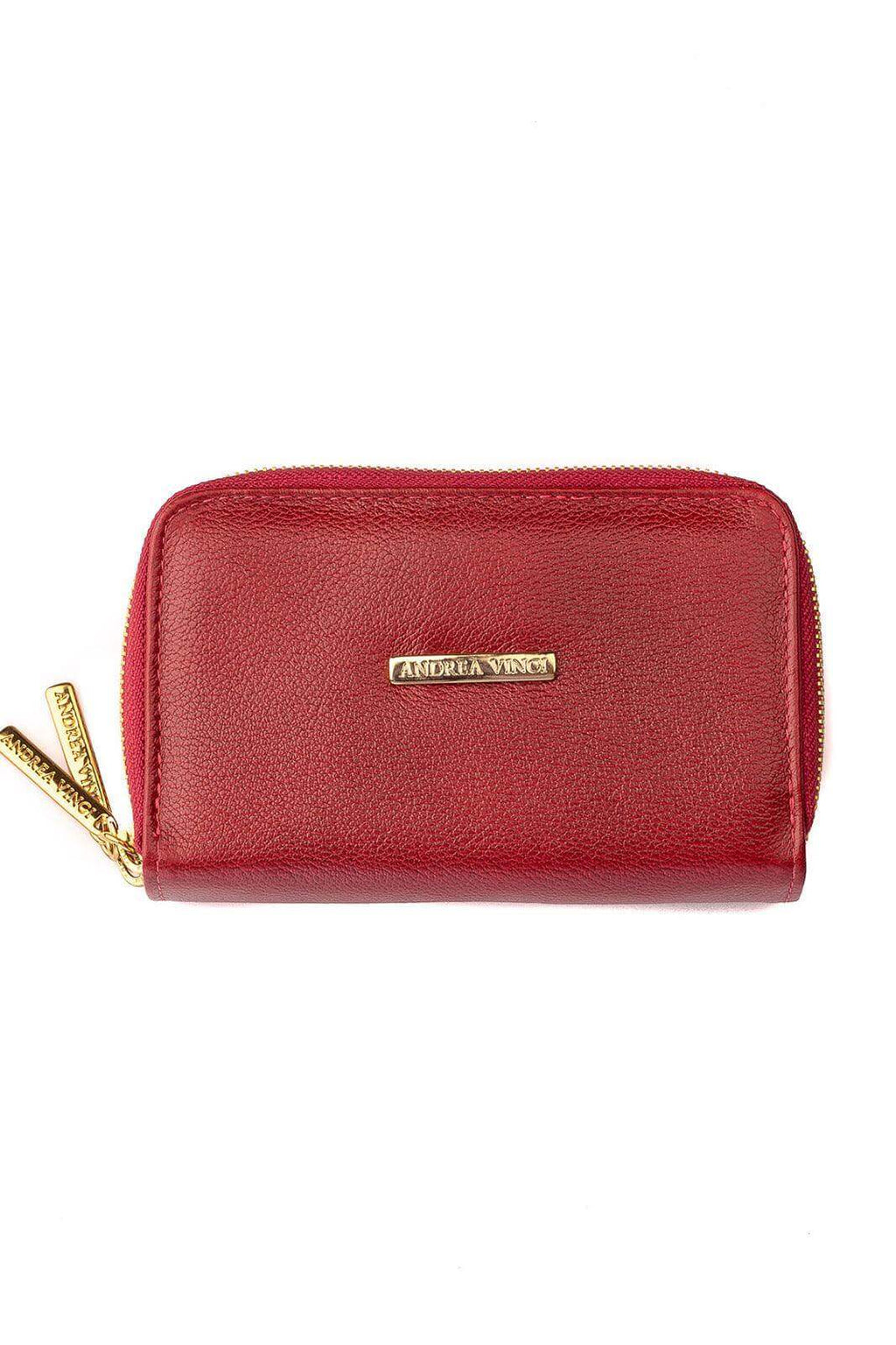 Carteira feminina de couro liso Martina 9,5x15,5cm - Enluaze