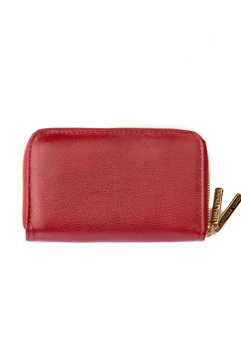 Carteira feminina de couro liso Martina 9,5x15,5cm - Enluaze