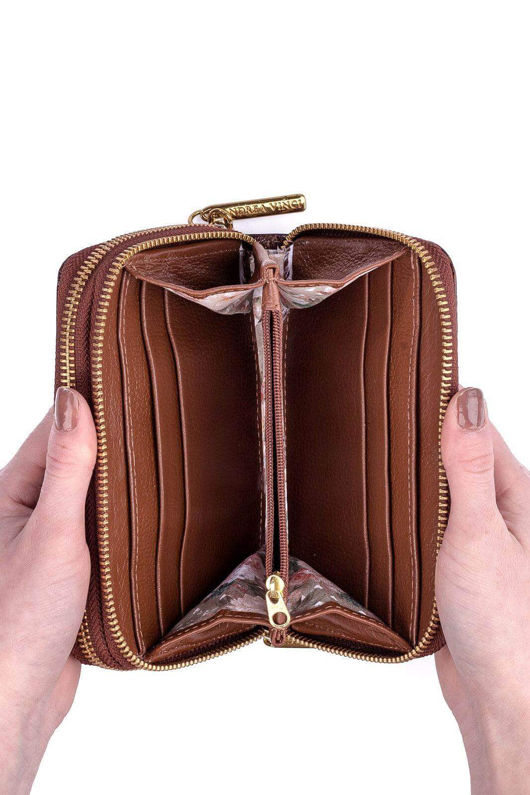 Carteira feminina de couro croco Martina 9,5x15,5cm - Enluaze