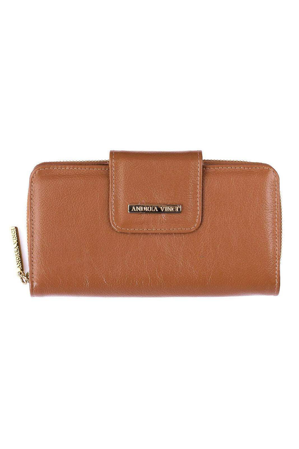 Carteira feminina de couro liso Cindy 9,5x19cm - Enluaze