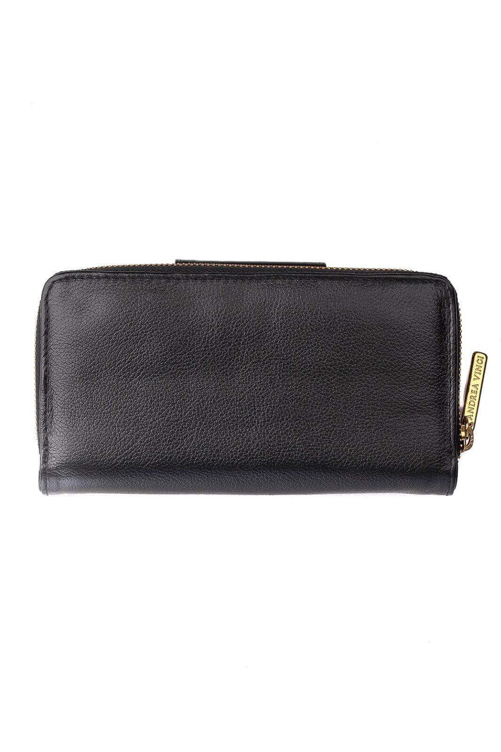 Carteira feminina de couro liso Cindy 9,5x19cm - Enluaze
