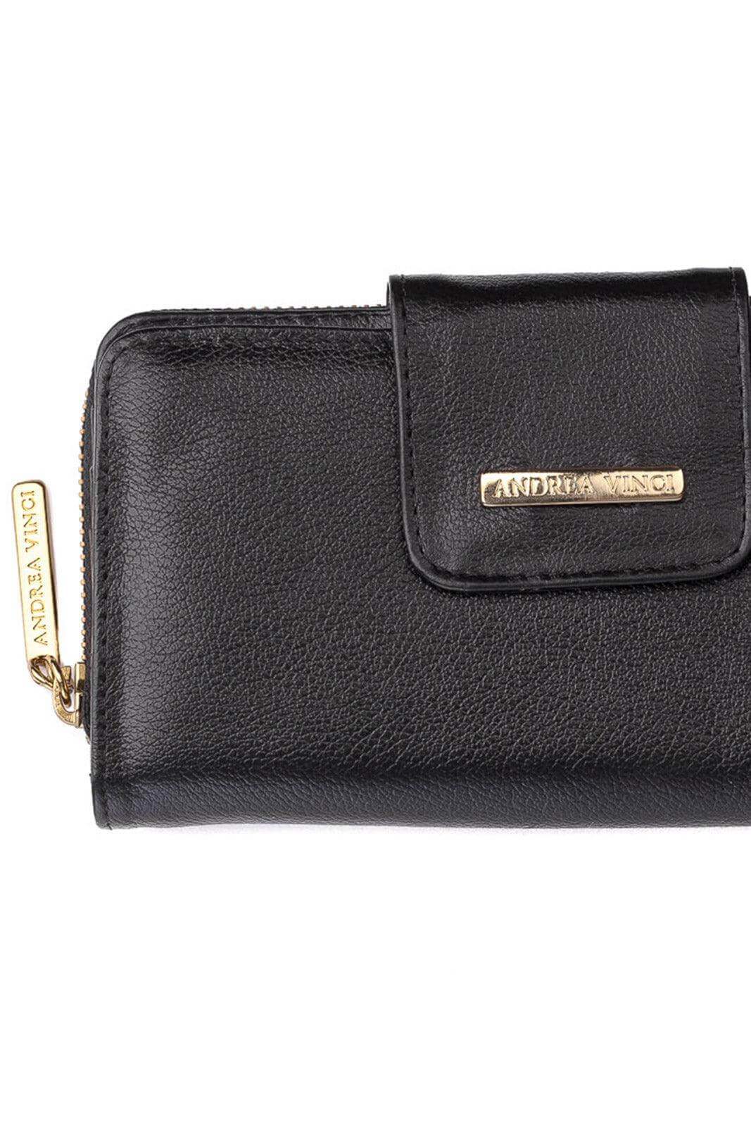 Carteira feminina de couro liso Cindy 9,5x19cm - Enluaze