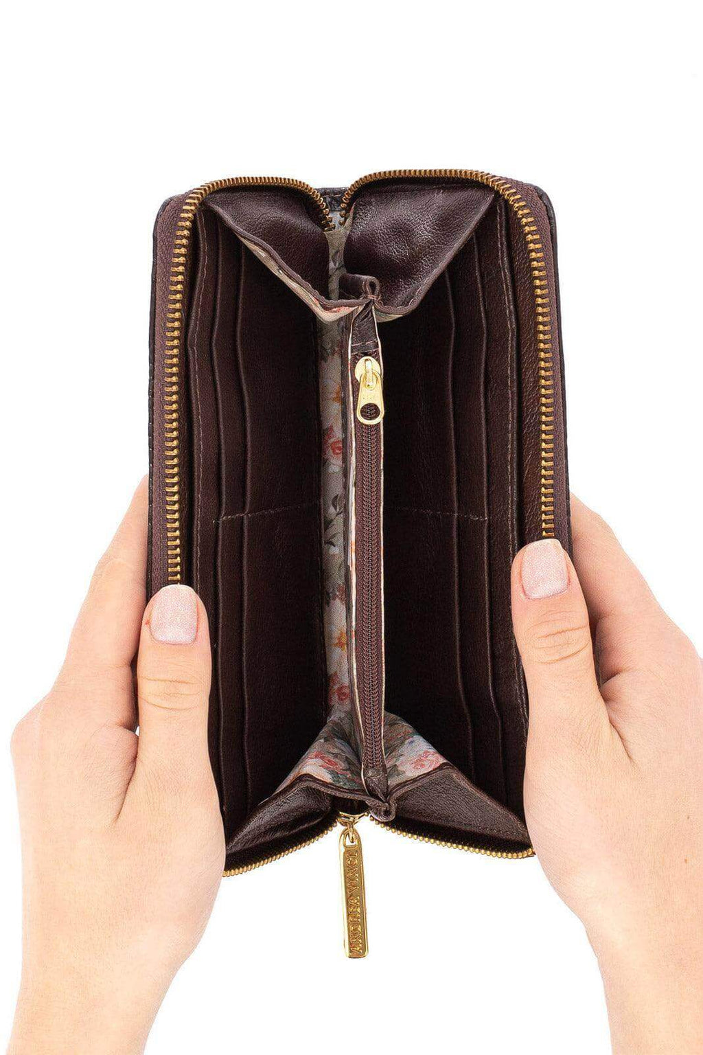 Carteira feminina de couro croco Bonny 10x19cm - Enluaze