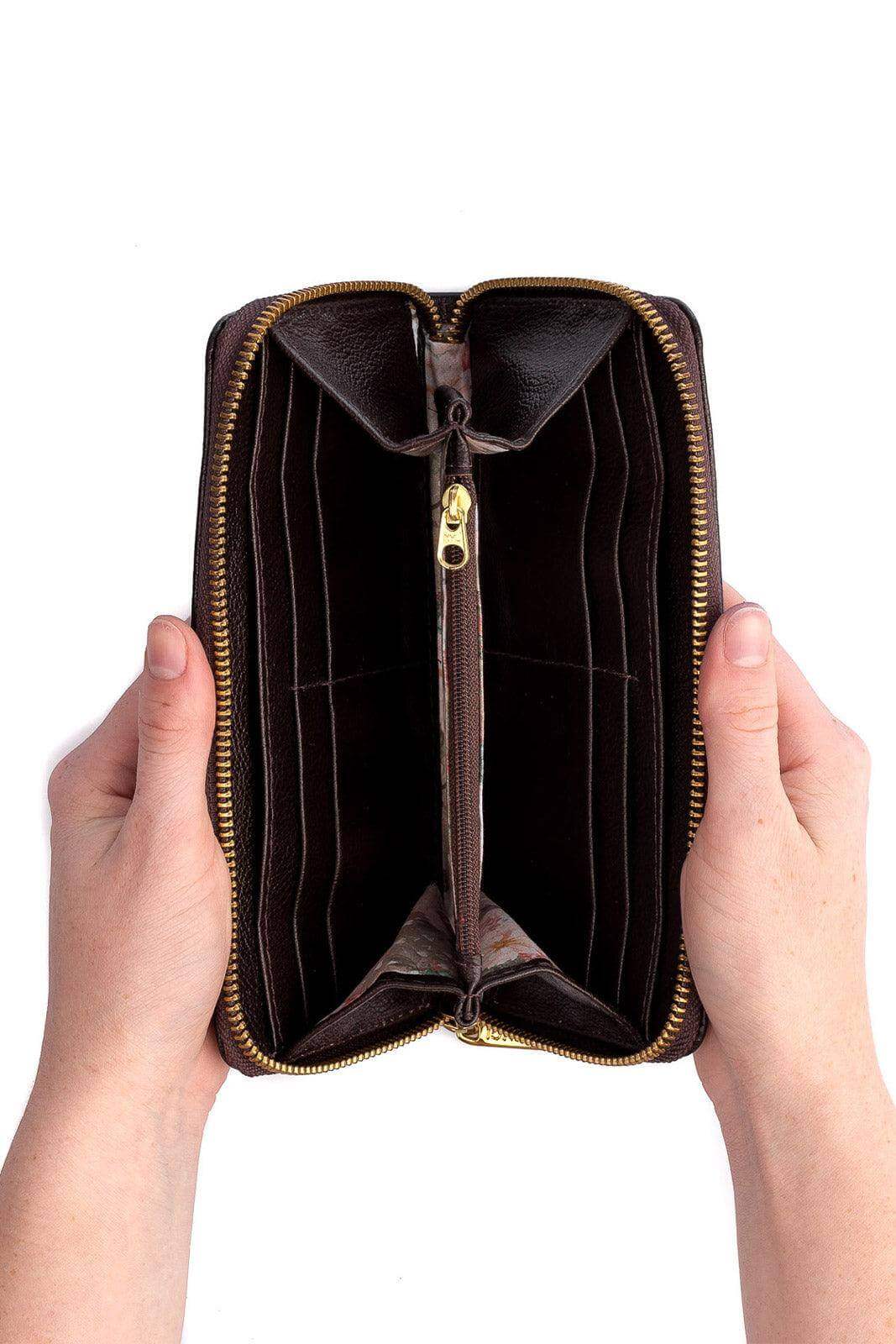 Carteira feminina de couro liso Bonny 10x19cm - Enluaze