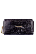 Carteira feminina de couro croco Bonny 10x19cm - Enluaze