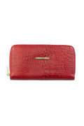 Carteira feminina de couro croco Bonny 10x19cm - Enluaze