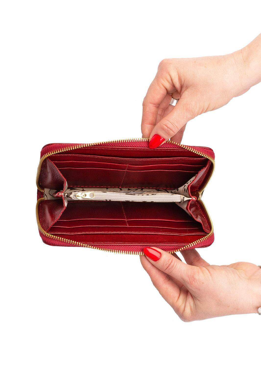 Carteira feminina de couro croco Bonny 10x19cm - Enluaze