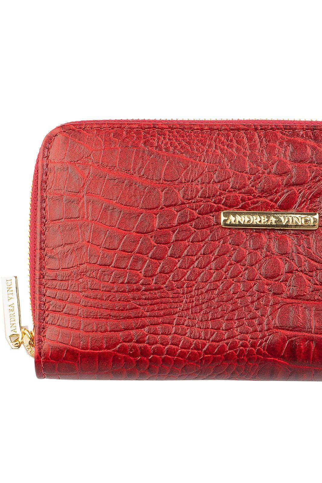 Carteira feminina de couro croco Bonny 10x19cm - Enluaze