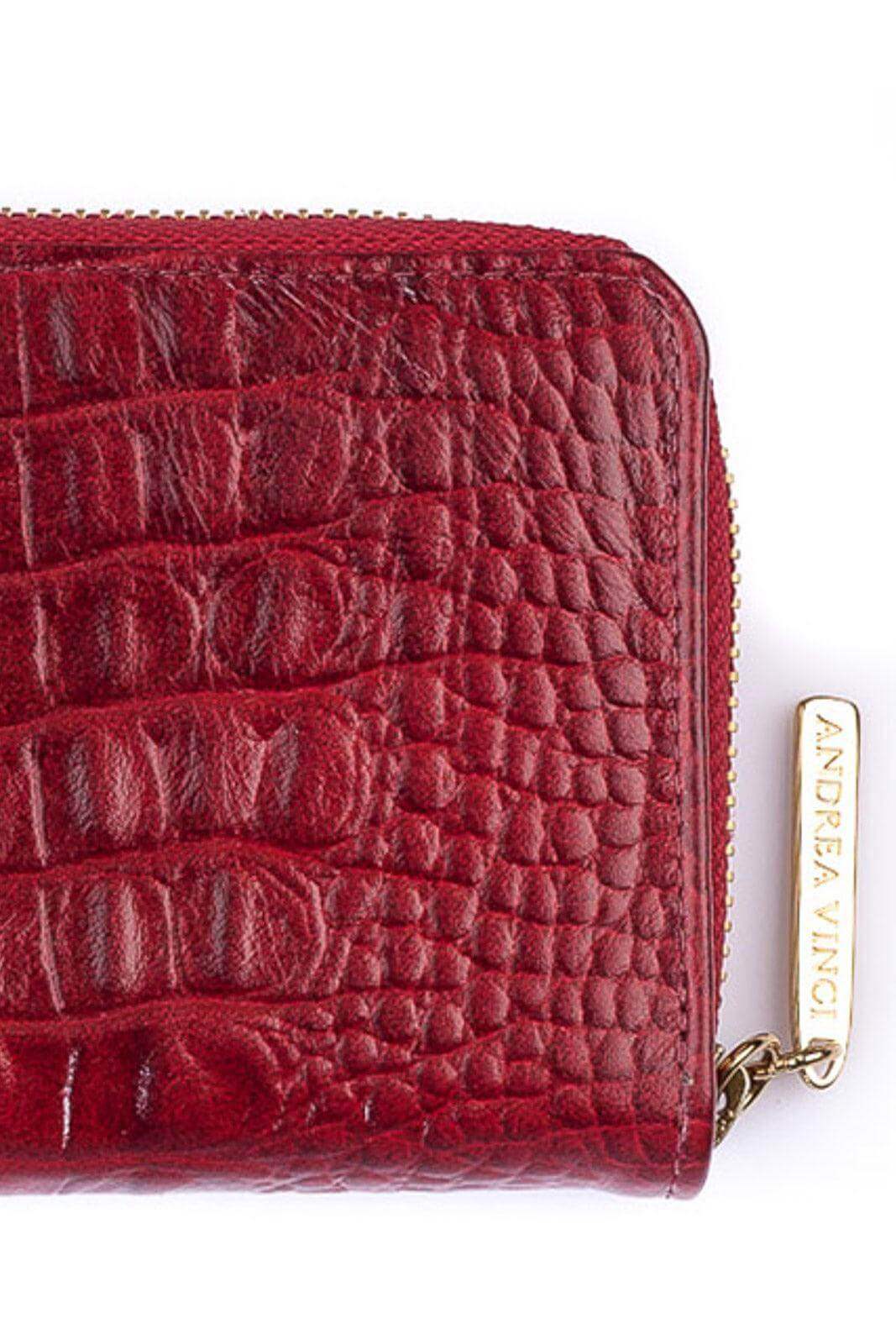 Carteira feminina de couro croco Bonny 10x19cm - Enluaze
