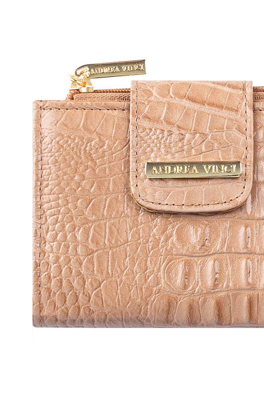 Carteira feminina de couro croco Linna 11x13cm - Enluaze