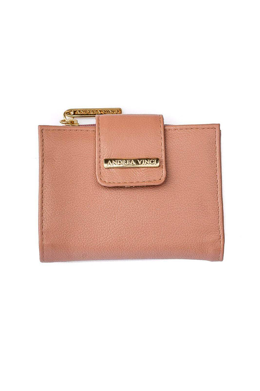 Carteira feminina de couro liso Linna 11x13cm - Enluaze