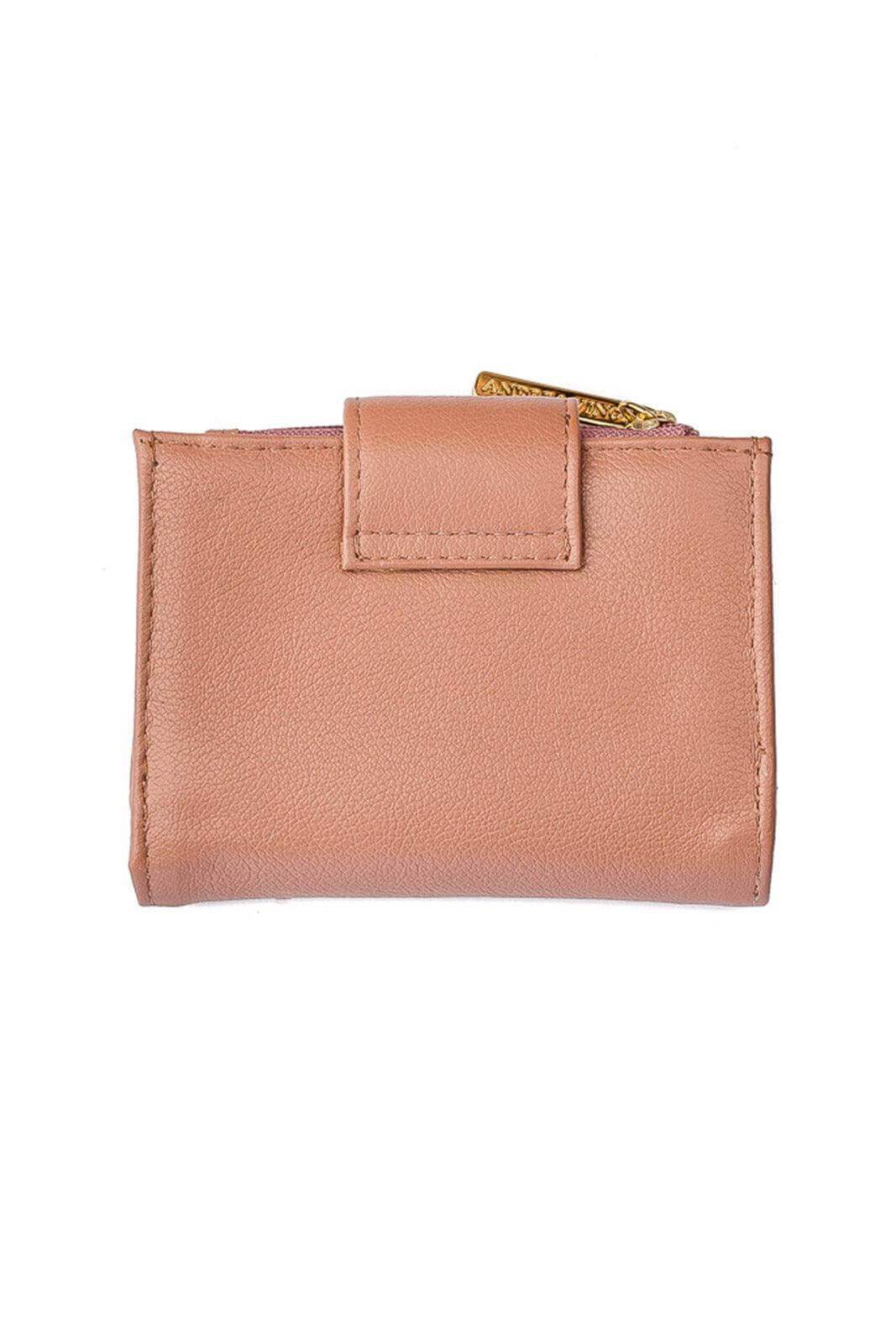 Carteira feminina de couro liso Linna 11x13cm - Enluaze