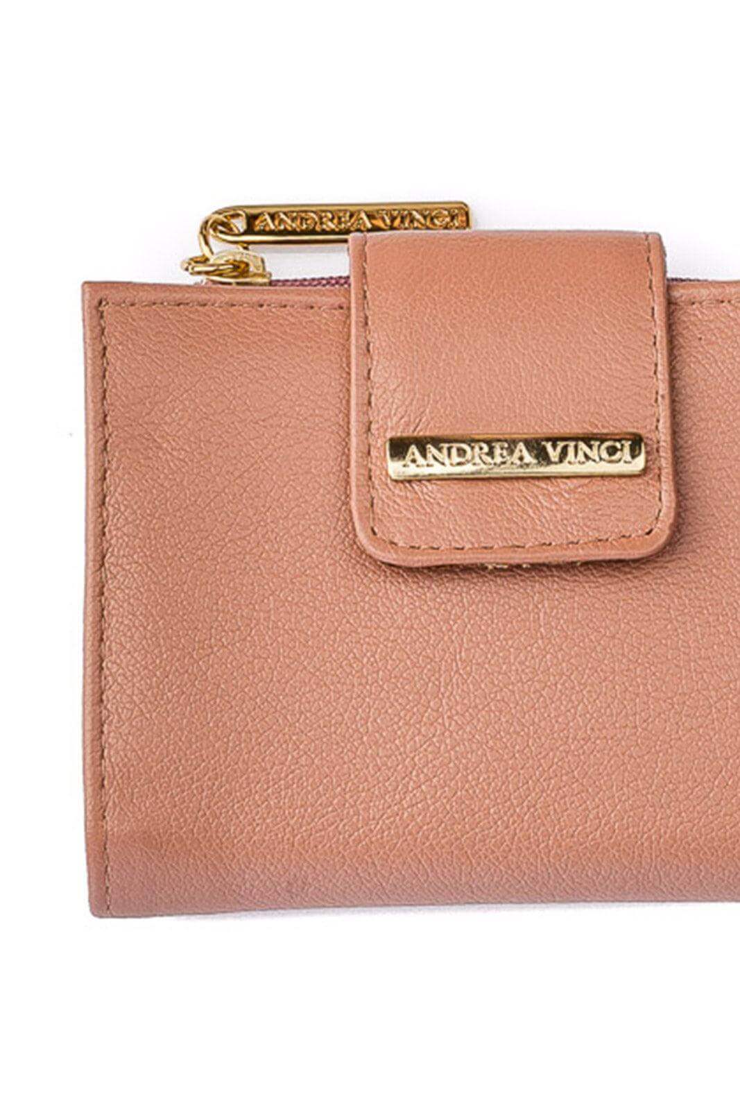 Carteira feminina de couro liso Linna 11x13cm - Enluaze