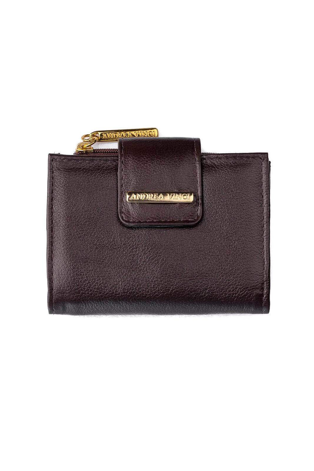 Carteira feminina de couro liso Linna 11x13cm - Enluaze