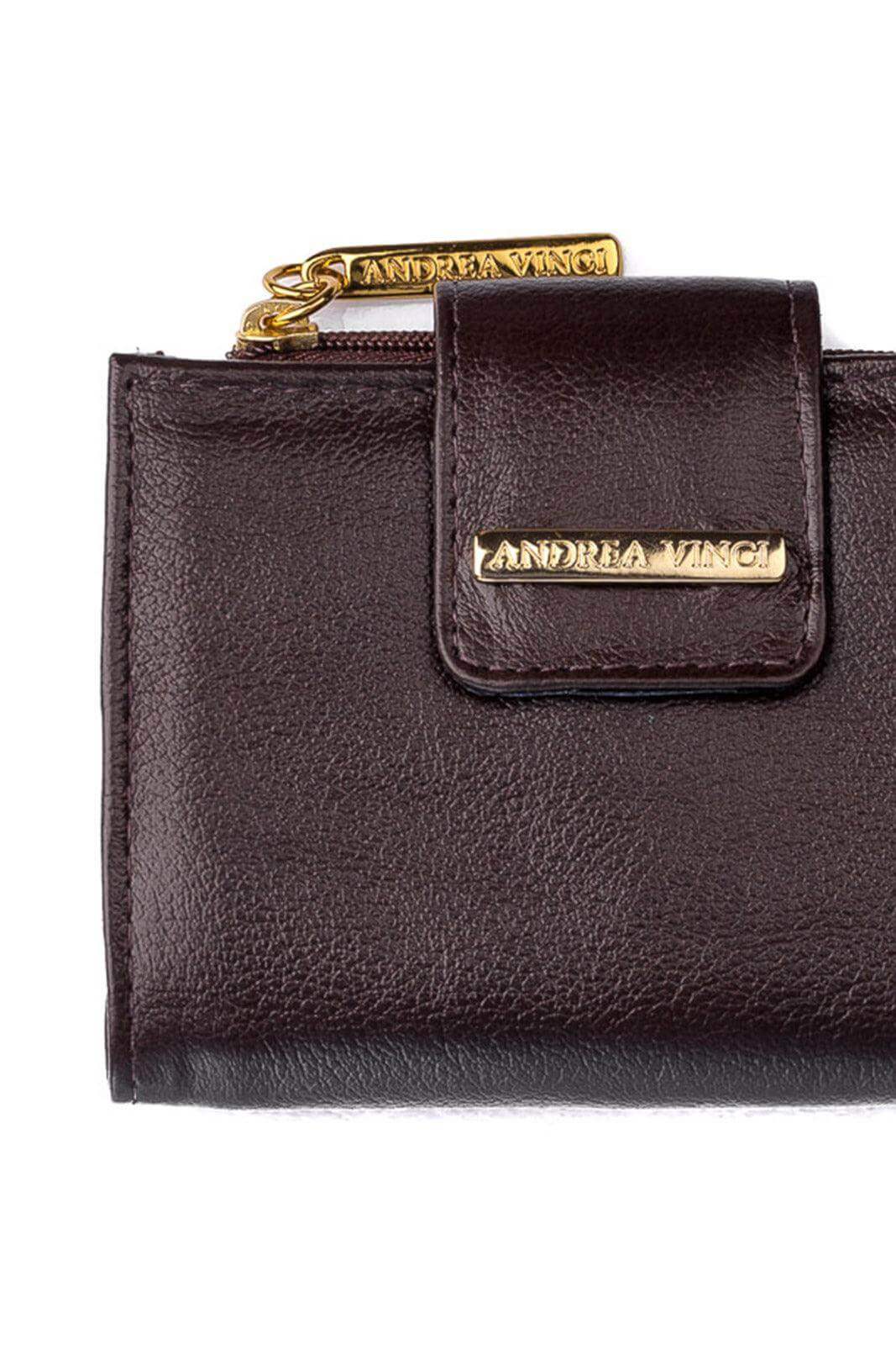 Carteira feminina de couro liso Linna 11x13cm - Enluaze