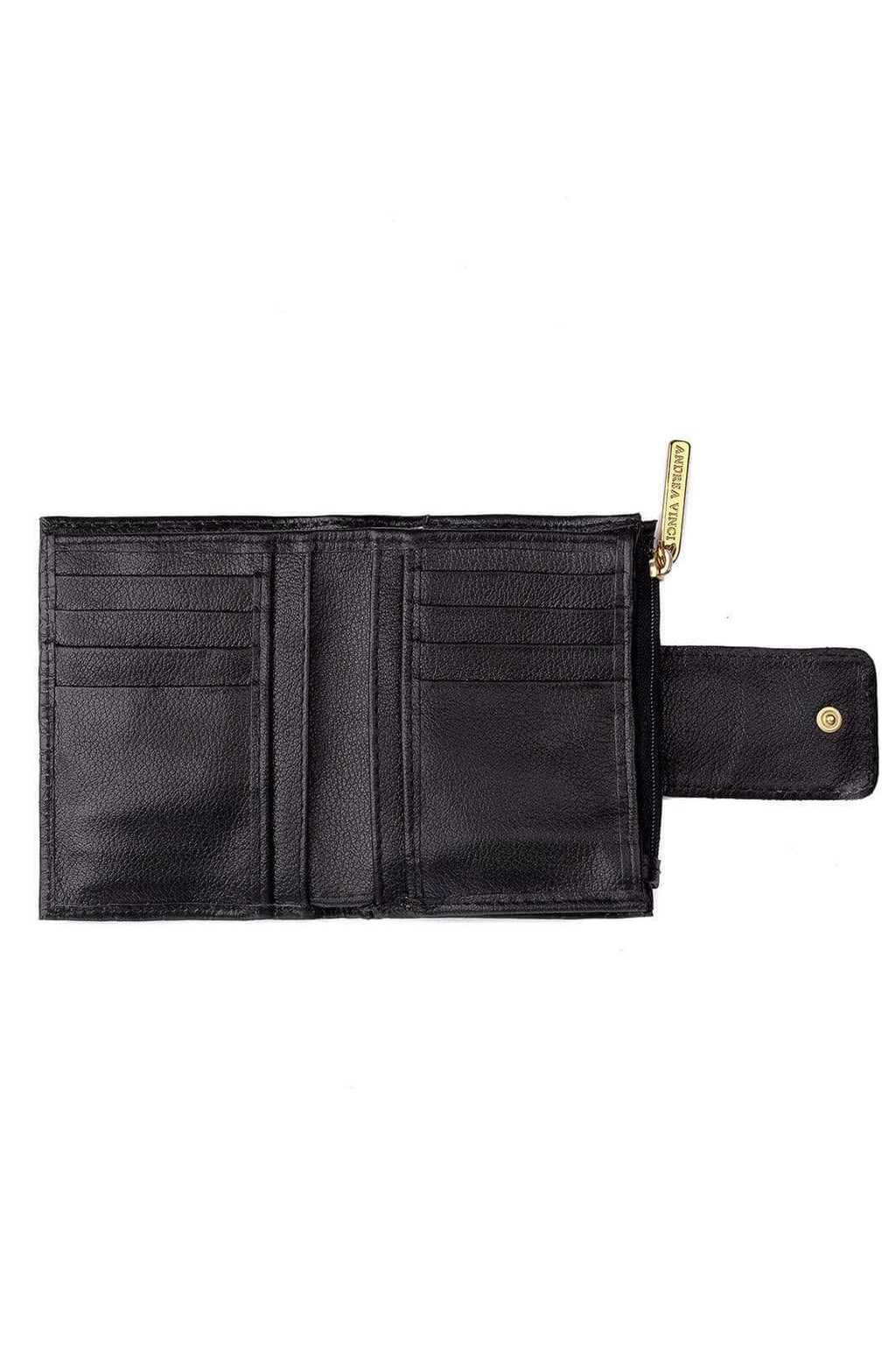 Carteira feminina de couro croco Linna 11x13cm - Enluaze