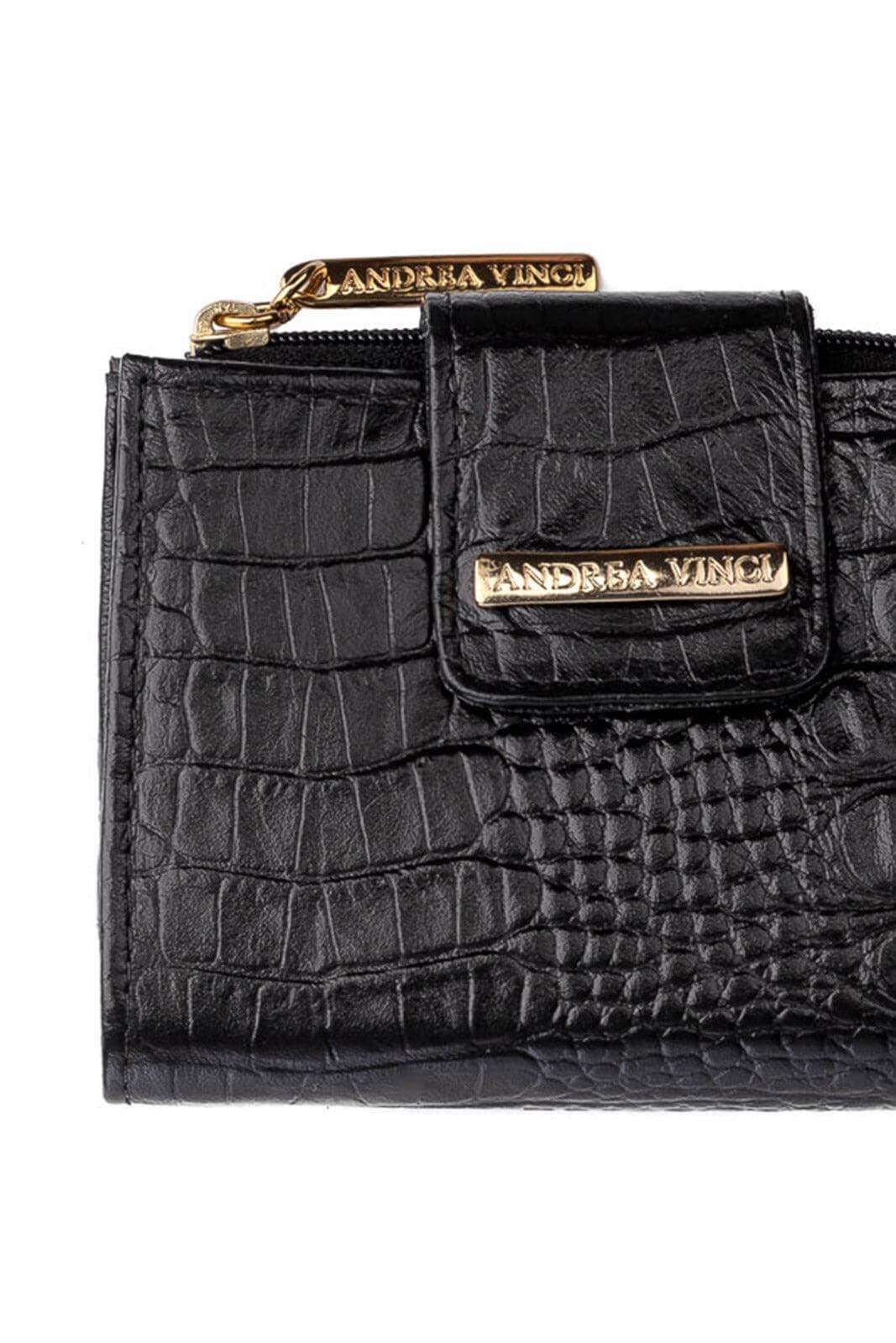 Carteira feminina de couro croco Linna 11x13cm - Enluaze