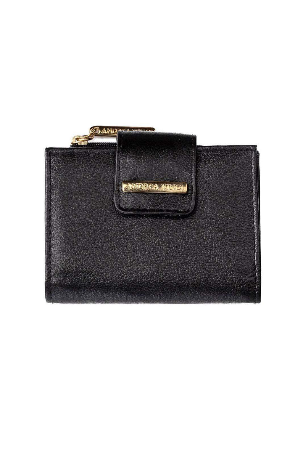 Carteira feminina de couro liso Linna 11x13cm - Enluaze