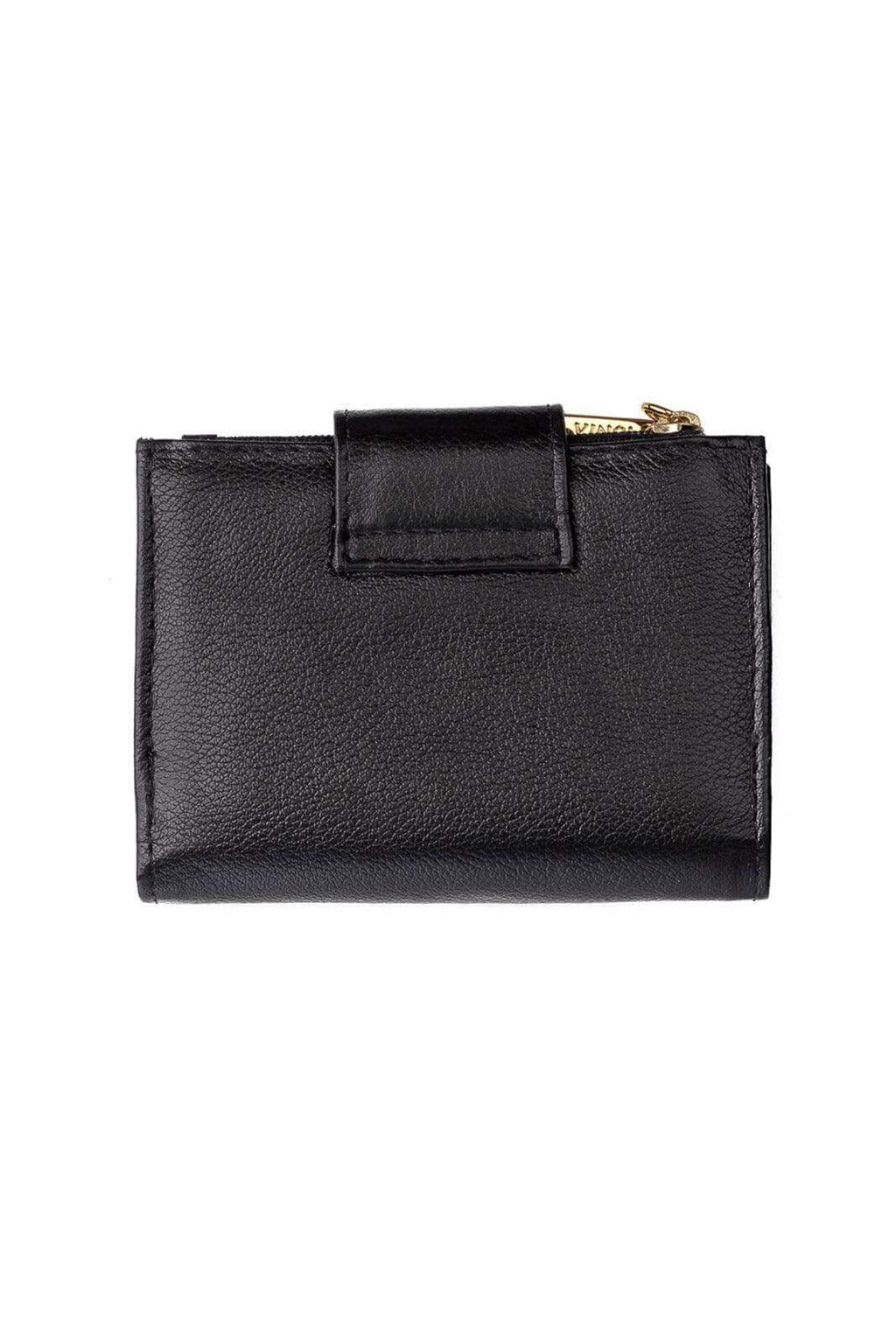 Carteira feminina de couro liso Linna 11x13cm - Enluaze