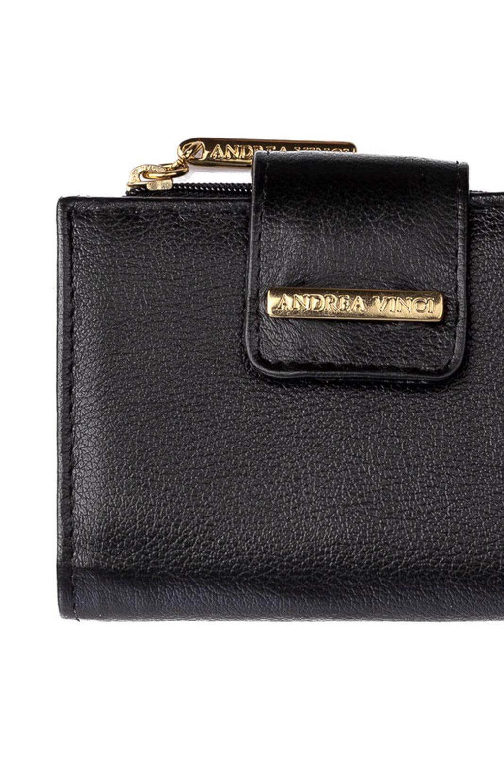 Carteira feminina de couro liso Linna 11x13cm - Enluaze