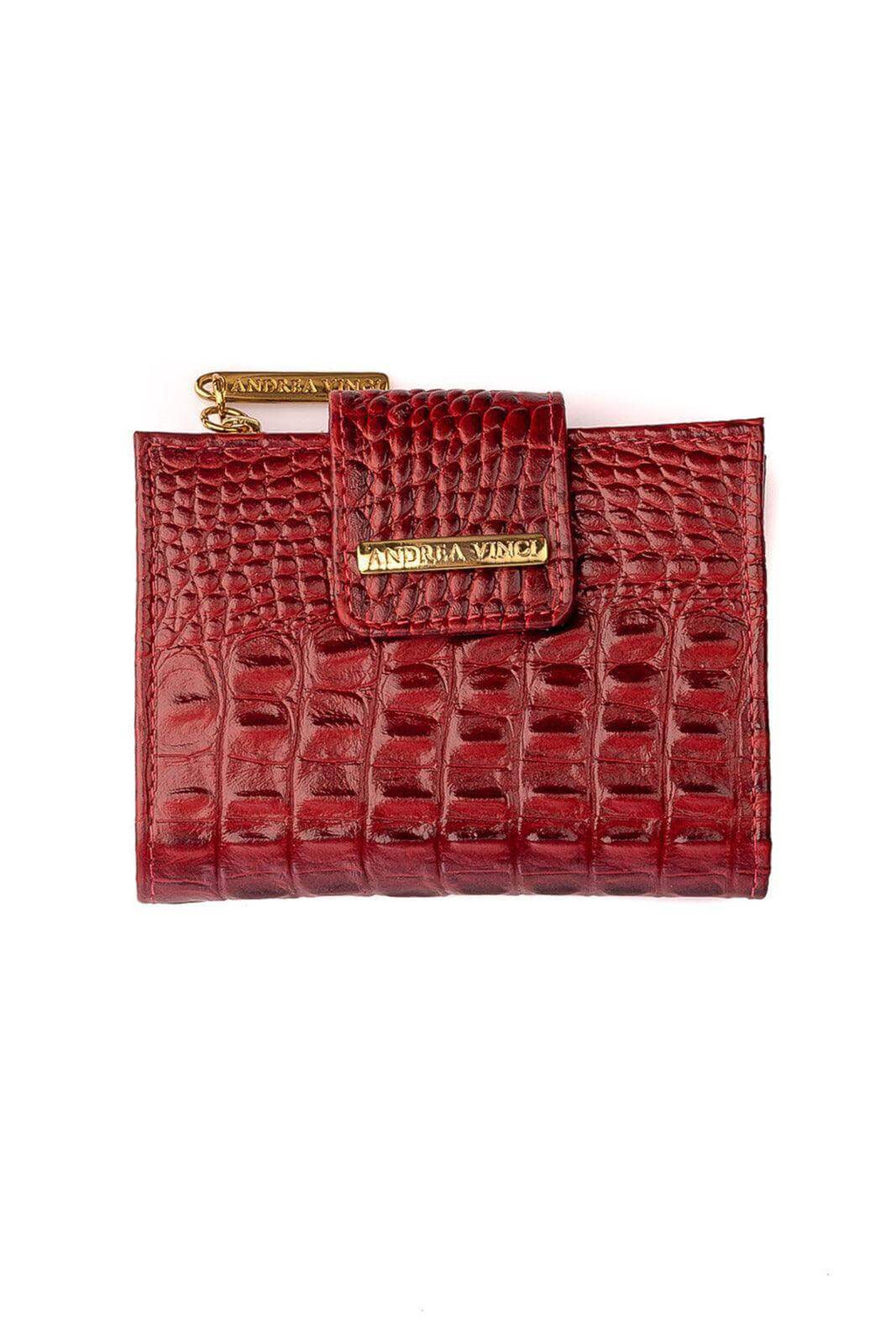 Carteira feminina de couro croco Linna 11x13cm - Enluaze