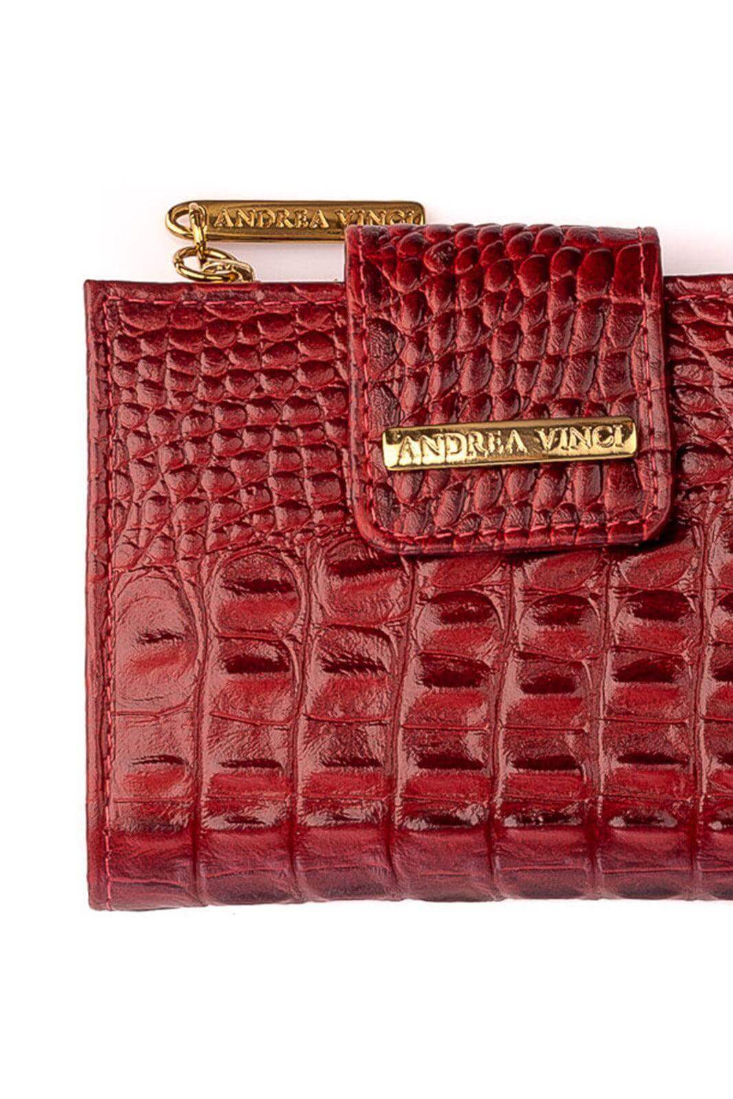 Carteira feminina de couro croco Linna 11x13cm - Enluaze