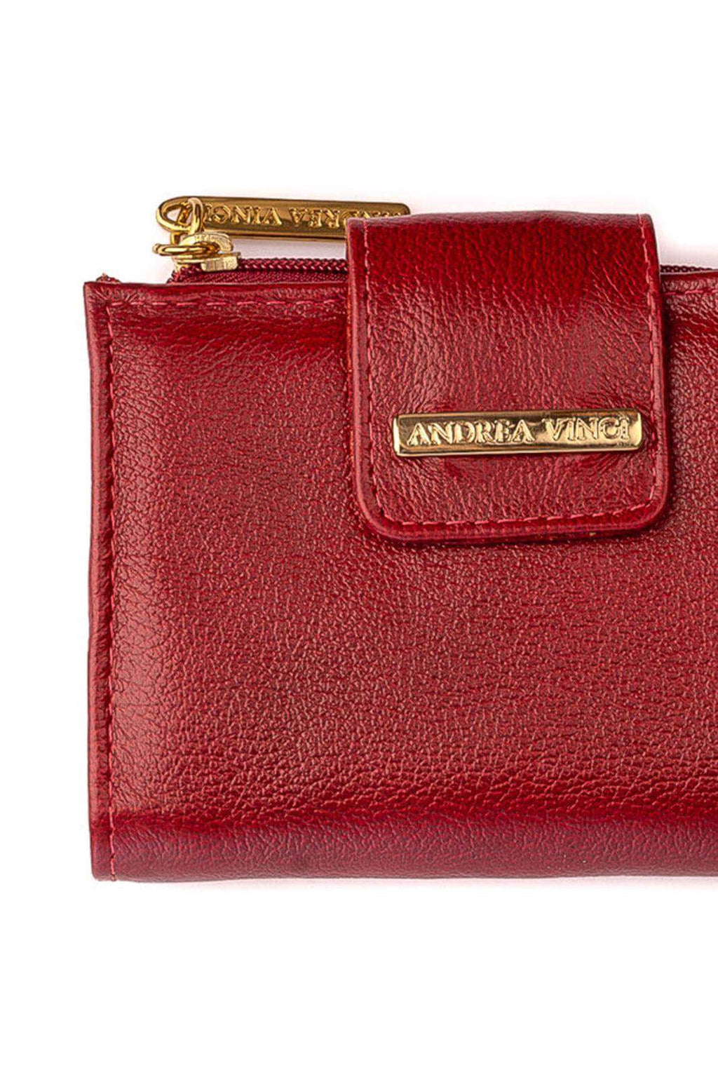 Carteira feminina de couro liso Linna 11x13cm - Enluaze