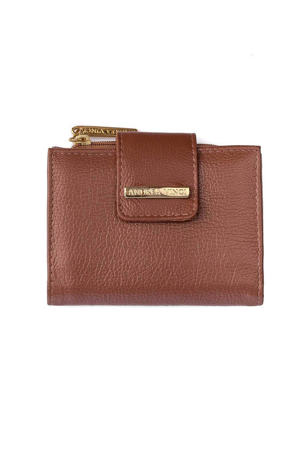 Carteira feminina de couro liso Linna 11x13cm - Enluaze