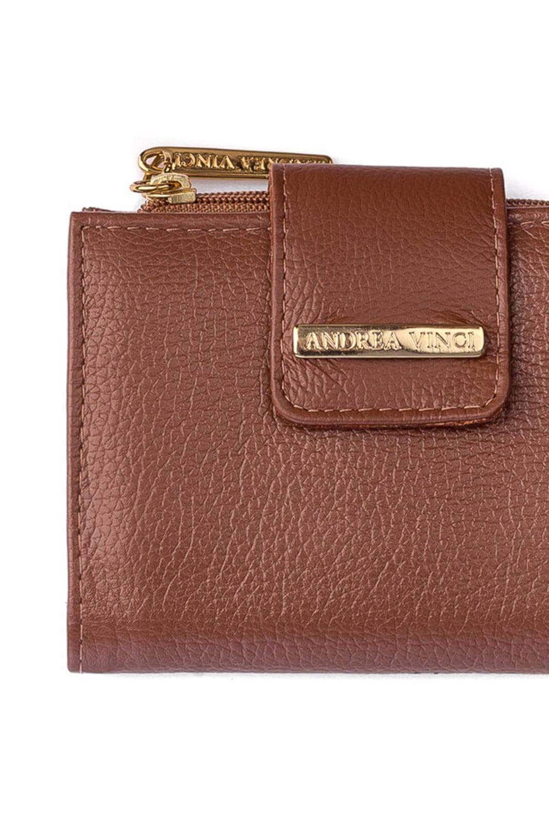 Carteira feminina de couro liso Linna 11x13cm - Enluaze